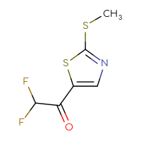 Chemical structure of 2,2-difluoro-1-[2-(methylsulfanyl)-1,3-thiazol-5-yl]ethan-1-one - CSSB21103687322