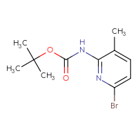 Chemical structure of tert-butyl N-(6-bromo-3-methylpyridin-2-yl)carbamate - CSSB00010289947