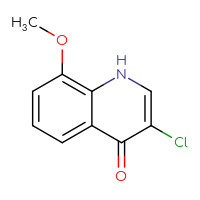 Chemical structure of 3-chloro-8-methoxy-1,4-dihydroquinolin-4-one - CSSB00012352458