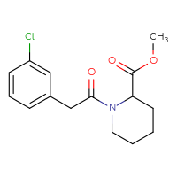 Chemical structure of methyl 1-[2-(3-chlorophenyl)acetyl]piperidine-2-carboxylate - CSSB00045961873