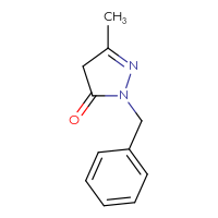 Chemical structure of 1-benzyl-3-methyl-4,5-dihydro-1H-pyrazol-5-one - CSSB00000175214