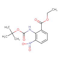 Chemical structure of ethyl 2-{[(tert-butoxy)carbonyl]amino}-3-nitrobenzoate - CSSB00025743892