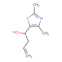 Chemical structure of 1-(2,4-dimethyl-1,3-thiazol-5-yl)but-3-en-1-ol - CSSB00014331695