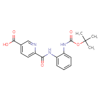 Chemical structure of 6-[(2-{[(tert-butoxy)carbonyl]amino}phenyl)carbamoyl]pyridine-3-carboxylic acid - CSSB00102530736