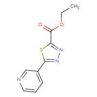 Chemical structure of ethyl 5-(pyridin-3-yl)-1,3,4-thiadiazole-2-carboxylate - CSSB00010882598
