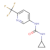 Chemical structure of 3-cyclopropyl-1-[6-(trifluoromethyl)pyridin-3-yl]urea - CSSB00004109959