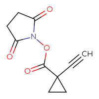 Chemical structure of 2,5-dioxopyrrolidin-1-yl 1-ethynylcyclopropane-1-carboxylate - CSSB17484214042