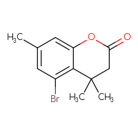Chemical structure of 5-bromo-4,4,7-trimethyl-3,4-dihydro-2H-1-benzopyran-2-one - CSSB14948215321