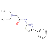 Chemical structure of 2-(diethylamino)-N-(4-phenyl-1,3-thiazol-2-yl)acetamide - CSSB00104168626