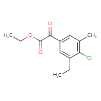 Chemical structure of ethyl 2-(4-chloro-3-ethyl-5-methylphenyl)-2-oxoacetate - CSSB21103685179