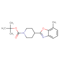 Chemical structure of tert-butyl 4-(7-methyl-1,3-benzoxazol-2-yl)piperidine-1-carboxylate - CSSB06728928963