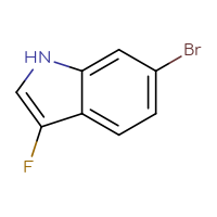 Chemical structure of 6-bromo-3-fluoro-1H-indole - CSSB06447536802