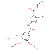 Chemical structure of ethyl 4-methyl-2-(3,4,5-triethoxybenzamido)-1,3-thiazole-5-carboxylate - CSSB00028007092