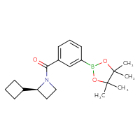 Chemical structure of (2S)-2-cyclobutyl-1-[3-(4,4,5,5-tetramethyl-1,3,2-dioxaborolan-2-yl)benzoyl]azetidine - CSSB20809181634