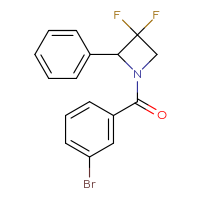 Chemical structure of 1-(3-bromobenzoyl)-3,3-difluoro-2-phenylazetidine - CSSB15353535017