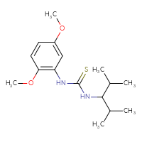 Chemical structure of 1-(2,5-dimethoxyphenyl)-3-(2,4-dimethylpentan-3-yl)thiourea - CSSB21432523899