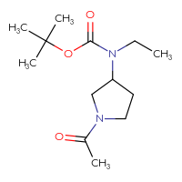 Chemical structure of tert-butyl N-(1-acetylpyrrolidin-3-yl)-N-ethylcarbamate - CSSB06904843166