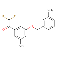 Chemical structure of 2,2-difluoro-1-{3-methyl-5-[(3-methylphenyl)methoxy]phenyl}ethan-1-one - CSSB21103684592