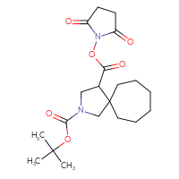 Chemical structure of 2-tert-butyl 4-(2,5-dioxopyrrolidin-1-yl) 2-azaspiro[4.6]undecane-2,4-dicarboxylate - CSSB20270488187