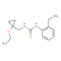 Chemical structure of 3-[(1-ethoxycyclopropyl)methyl]-1-(2-ethylphenyl)thiourea - CSSB21432501661