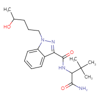Chemical structure of 2-{[1-(4-hydroxypentyl)-1H-indazol-3-yl]formamido}-3,3-dimethylbutanamide - CSSB00159239750