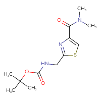 Chemical structure of tert-butyl N-{[4-(dimethylcarbamoyl)-1,3-thiazol-2-yl]methyl}carbamate - CSSB00114253673