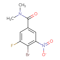 Chemical structure of 4-bromo-3-fluoro-N,N-dimethyl-5-nitrobenzamide - CSSB21043413316