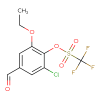 Chemical structure of 2-chloro-6-ethoxy-4-formylphenyl trifluoromethanesulfonate - CSSB20976915882