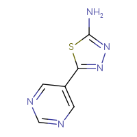 Chemical structure of 5-(pyrimidin-5-yl)-1,3,4-thiadiazol-2-amine - CSSB00012319178
