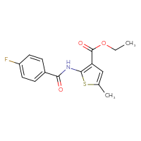 Chemical structure of ethyl 2-(4-fluorobenzamido)-5-methylthiophene-3-carboxylate - CSSB00027890435