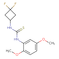 Chemical structure of 3-(3,3-difluorocyclobutyl)-1-(2,5-dimethoxyphenyl)thiourea - CSSB02039236735
