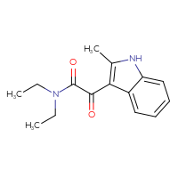 Chemical structure of N,N-diethyl-2-(2-methyl-1H-indol-3-yl)-2-oxoacetamide - CSSB00160511879