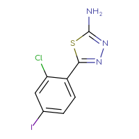 Chemical structure of 5-(2-chloro-4-iodophenyl)-1,3,4-thiadiazol-2-amine - CSSB00010723542