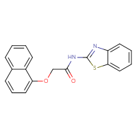 Chemical structure of N-(1,3-benzothiazol-2-yl)-2-(naphthalen-1-yloxy)acetamide - CSSB00026373697