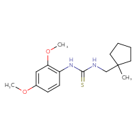Chemical structure of 1-(2,4-dimethoxyphenyl)-3-[(1-methylcyclopentyl)methyl]thiourea - CSSB21432509920