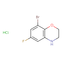 Chemical structure of 8-bromo-6-fluoro-3,4-dihydro-2H-1,4-benzoxazine hydrochloride - CSSB20465145569