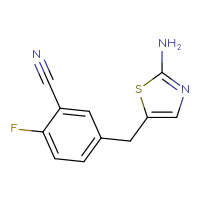 Chemical structure of 5-[(2-amino-1,3-thiazol-5-yl)methyl]-2-fluorobenzonitrile - CSSB00000690408