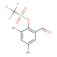 Chemical structure of 2,4-dibromo-6-formylphenyl trifluoromethanesulfonate - CSSB21332152032