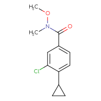 Chemical structure of 3-chloro-4-cyclopropyl-N-methoxy-N-methylbenzamide - CSSB07113825504