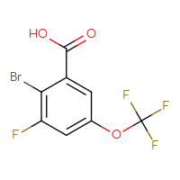 Chemical structure of 2-bromo-3-fluoro-5-(trifluoromethoxy)benzoic acid - CSSB00020757545