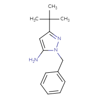 Chemical structure of 1-benzyl-3-tert-butyl-1H-pyrazol-5-amine - CSSB00000246603