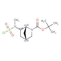 Chemical structure of rac-tert-butyl (1R,4S,6S)-6-[(chlorosulfonyl)(methyl)amino]-2-azabicyclo[2.2.1]heptane-2-carboxylate - CSSB21291564710