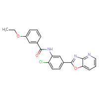 Chemical structure of N-(2-chloro-5-{[1,3]oxazolo[4,5-b]pyridin-2-yl}phenyl)-3-ethoxybenzamide - CSSB00121655319