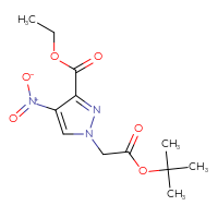 Chemical structure of ethyl 1-[2-(tert-butoxy)-2-oxoethyl]-4-nitro-1H-pyrazole-3-carboxylate - CSSB00020601423