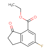 Chemical structure of ethyl 6-fluoro-3-oxo-2,3-dihydro-1H-indene-4-carboxylate - CSSB06656309998