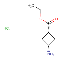 Chemical structure of ethyl (1s,3s)-3-aminocyclobutane-1-carboxylate hydrochloride - CSSB00020633273