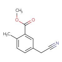 Chemical structure of methyl 5-(cyanomethyl)-2-methylbenzoate - CSSB00025772556