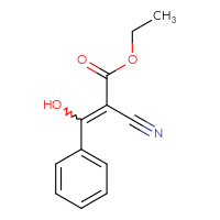 Chemical structure of ethyl 2-cyano-3-hydroxy-3-phenylprop-2-enoate - CSSB00000015812