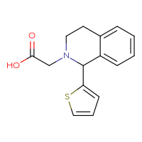 Chemical structure of 2-[1-(thiophen-2-yl)-1,2,3,4-tetrahydroisoquinolin-2-yl]acetic acid - CSSB00015201463