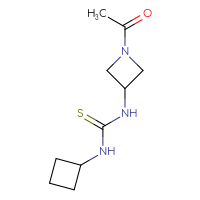 Chemical structure of 3-(1-acetylazetidin-3-yl)-1-cyclobutylthiourea - CSSB03552562458